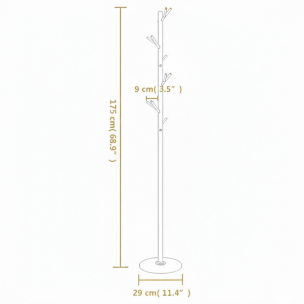 Porte manteau sur pied, style branche d’arbre noir