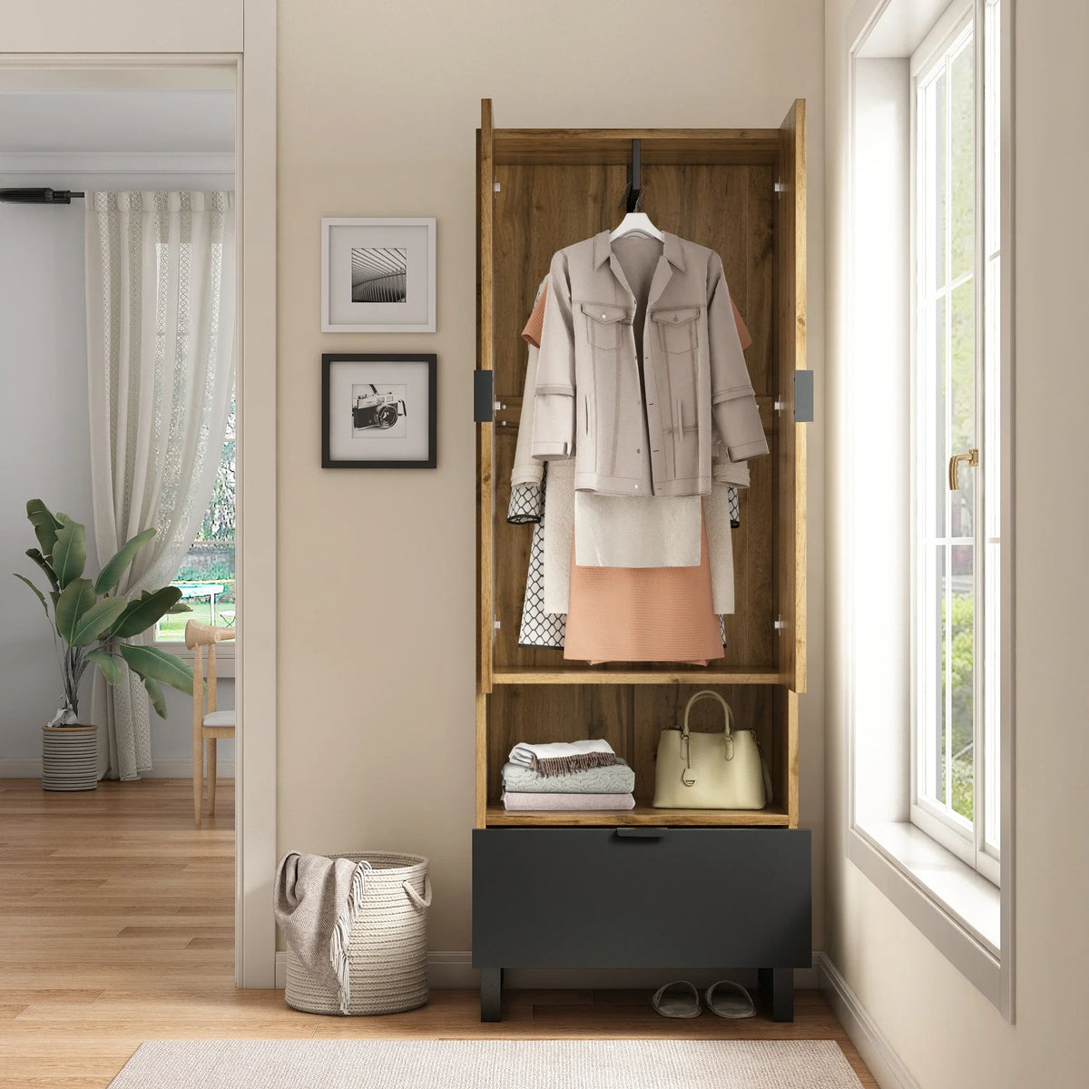 Armoire tringle détails dorés - ambiance 1
