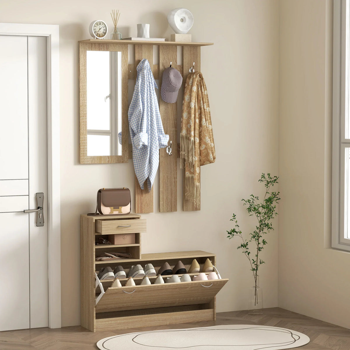 Ensemble 3-en-1 bois naturel - ambiance 2