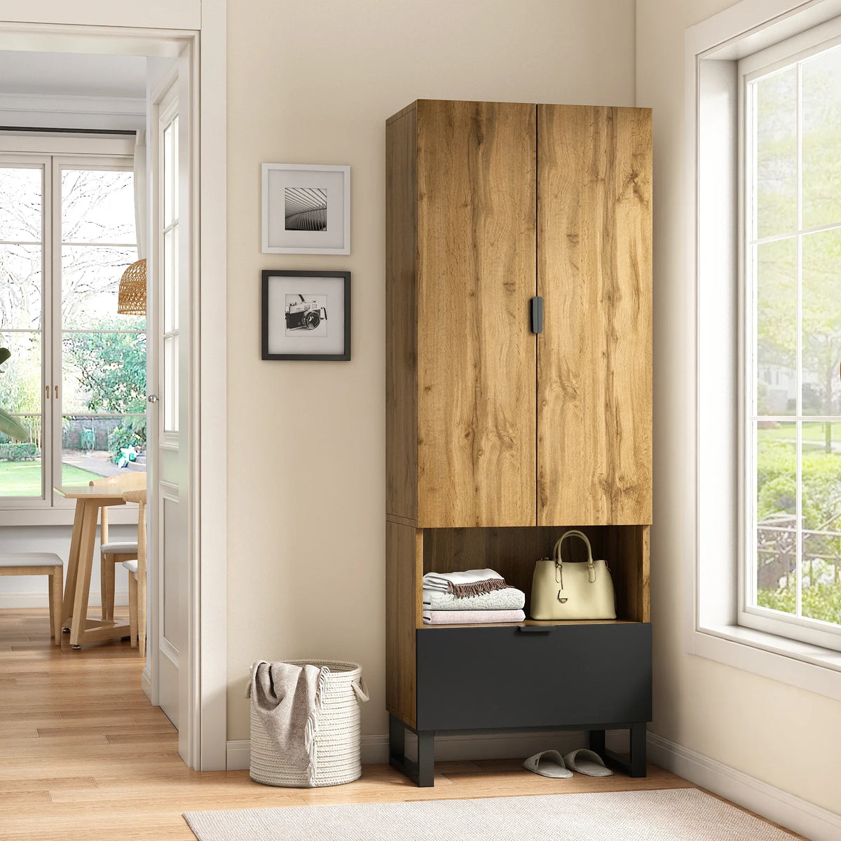 Armoire tringle détails dorés - ambiance 2
