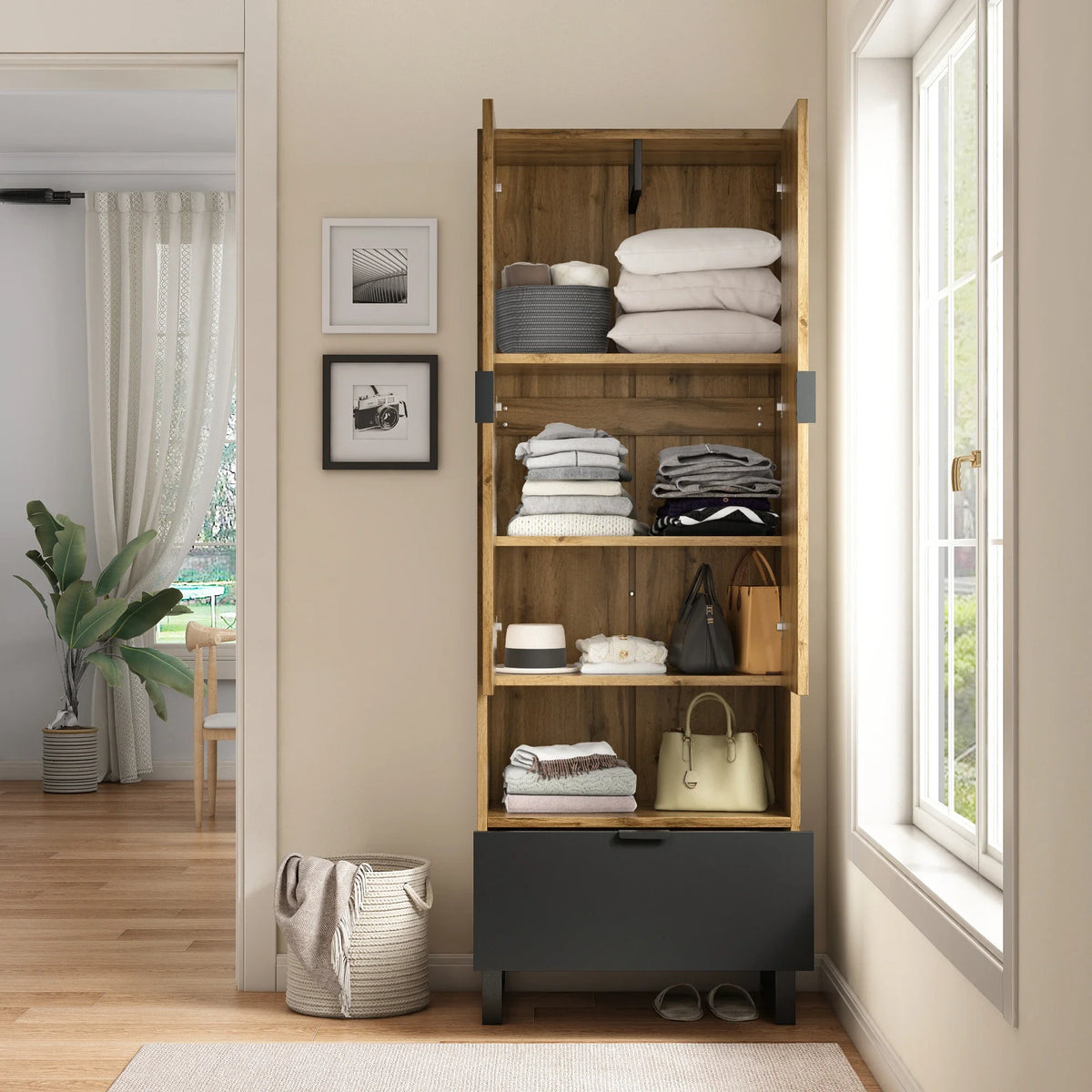 Armoire tringle détails dorés - ambiance 3