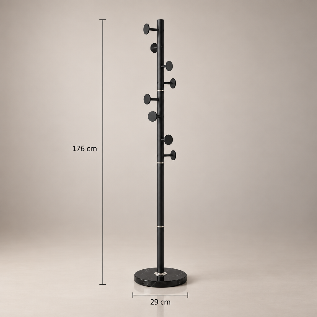 Porte-manteau sur pied socle Marbre - dimensions