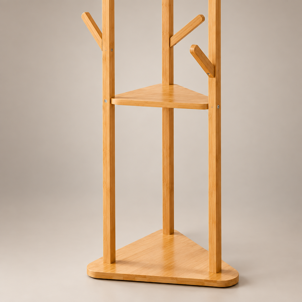 Porte-manteau bois 2 étagères - zoom étagère