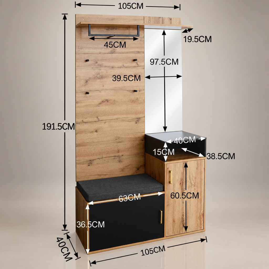 Ensemble garde-robe - dimensions