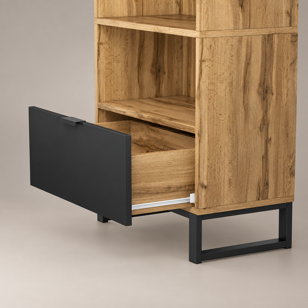 Armoire tringle détails dorés - zoom tiroir